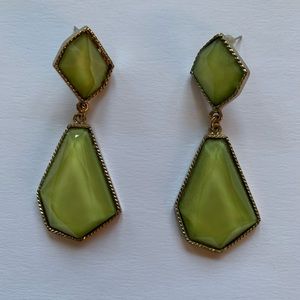 Green costume earrings